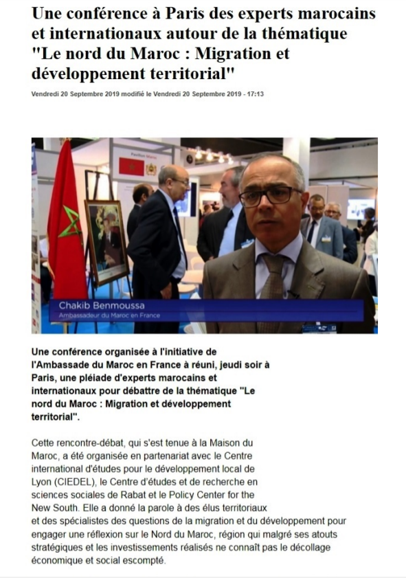 Une conférence à Paris des experts marocains et internationaux autour de la thématique 