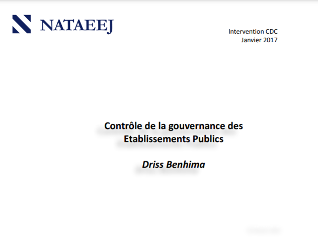 Controle de la gouvernance etablissements publics CDC 01_2017