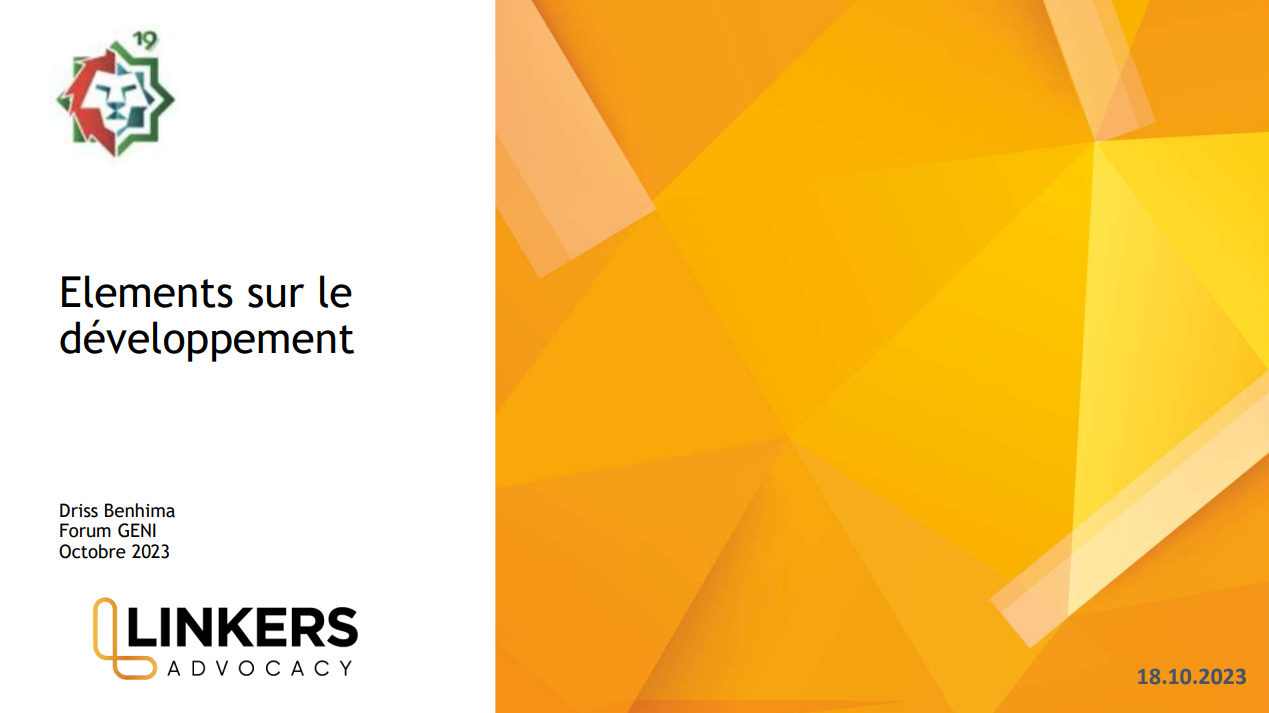 Elements sur le  développement