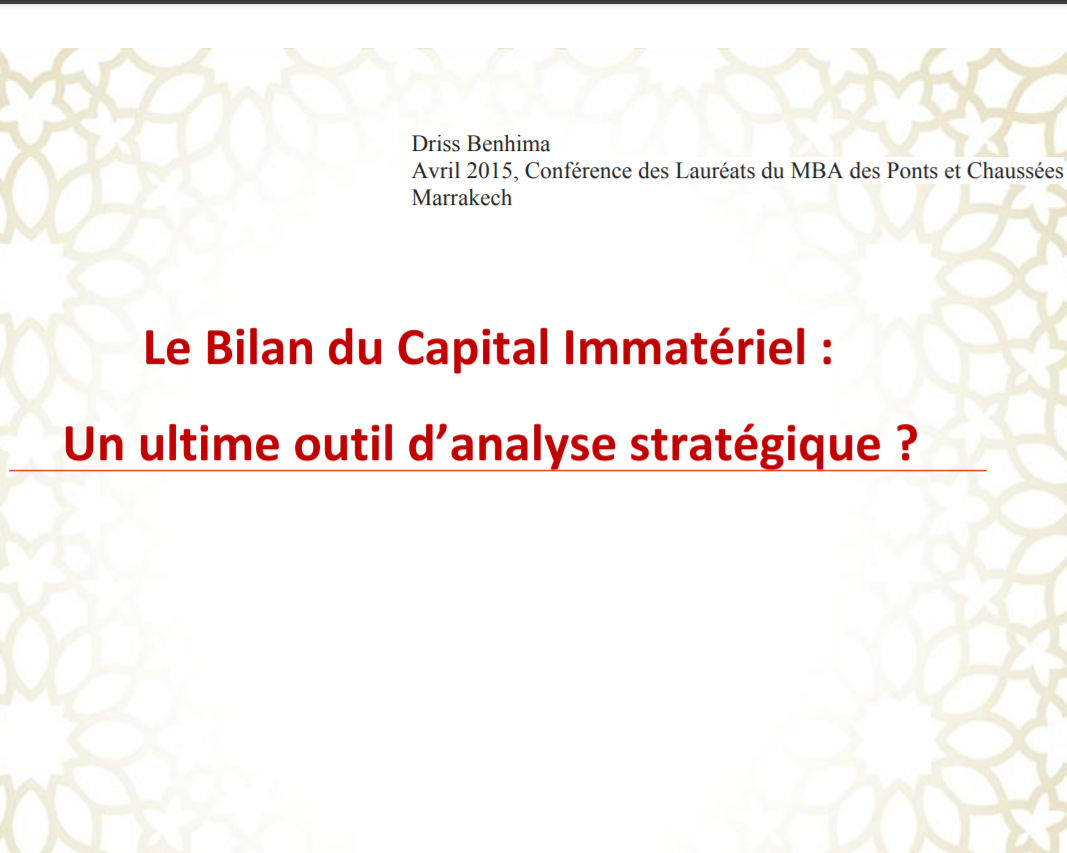 Le bilan du capital immateriel Ponts et Chaussees 04_2015